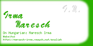 irma maresch business card